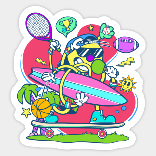 Cartoon Sports Fan Sticker